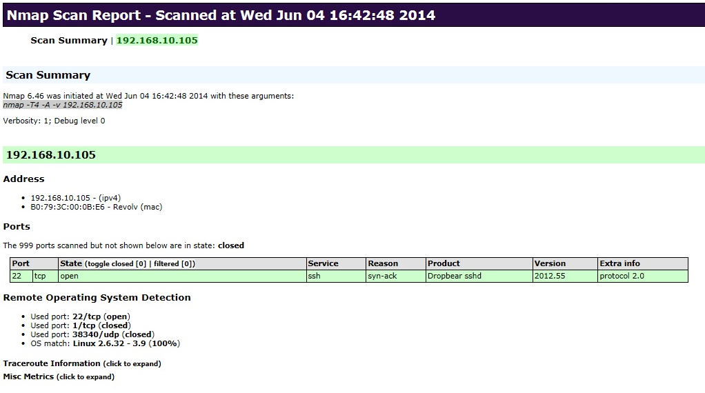 NMAP tool screenshot